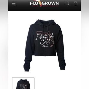 Women's Black Cropped Hoodie - 'I Don't Do Cold'